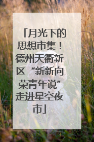 月光下的思想市集！德州天衢新区“新新向荣青年说”走进星空夜市