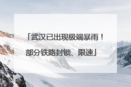 武汉已出现极端暴雨！部分铁路封锁、限速