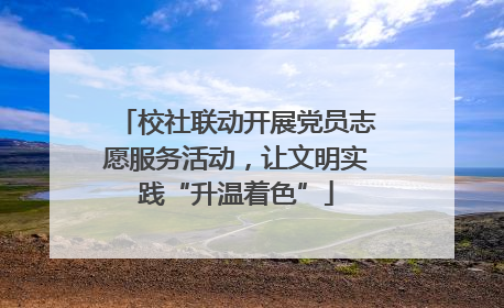 校社联动开展党员志愿服务活动，让文明实践“升温着色”
