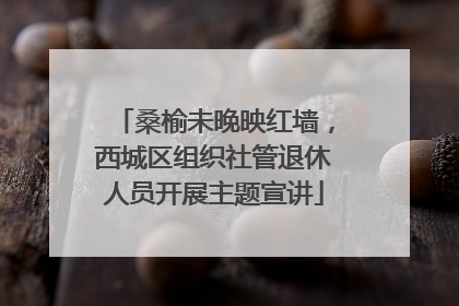 桑榆未晚映红墙，西城区组织社管退休人员开展主题宣讲