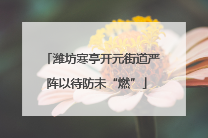 潍坊寒亭开元街道严阵以待防未“燃”