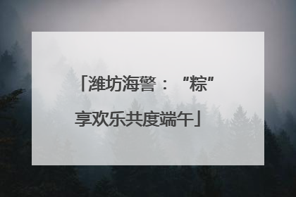 潍坊海警：“粽”享欢乐共度端午