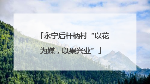 永宁后杆柄村“以花为媒，以果兴业”