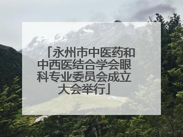 永州市中医药和中西医结合学会眼科专业委员会成立大会举行