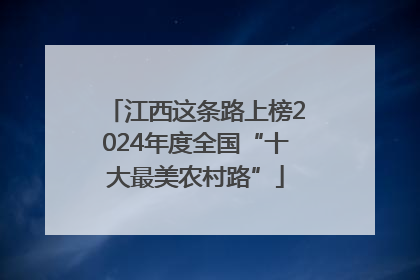 江西这条路上榜2024年度全国“十大最美农村路”