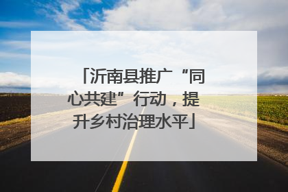 沂南县推广“同心共建”行动，提升乡村治理水平