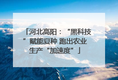 河北高阳：“黑科技”赋能夏种 跑出农业生产“加速度”