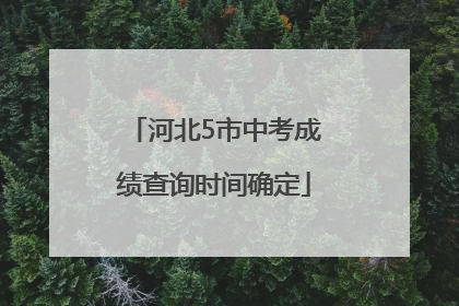 河北5市中考成绩查询时间确定