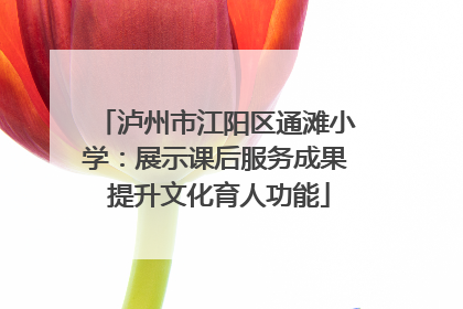 泸州市江阳区通滩小学：展示课后服务成果 提升文化育人功能