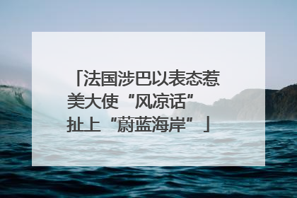 法国涉巴以表态惹美大使“风凉话” 扯上“蔚蓝海岸”