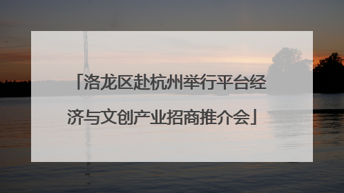 洛龙区赴杭州举行平台经济与文创产业招商推介会