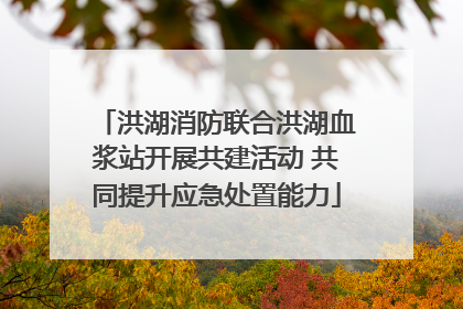 洪湖消防联合洪湖血浆站开展共建活动 共同提升应急处置能力