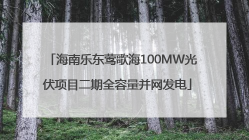 海南乐东莺歌海100MW光伏项目二期全容量并网发电