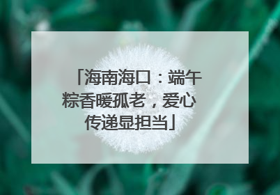 海南海口：端午粽香暖孤老，爱心传递显担当