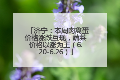 济宁：本周肉禽蛋价格涨跌互现，蔬菜价格以涨为主（6.20-6.26）