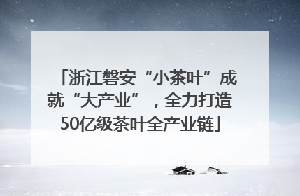 浙江磐安“小茶叶”成就“大产业”，全力打造50亿级茶叶全产业链