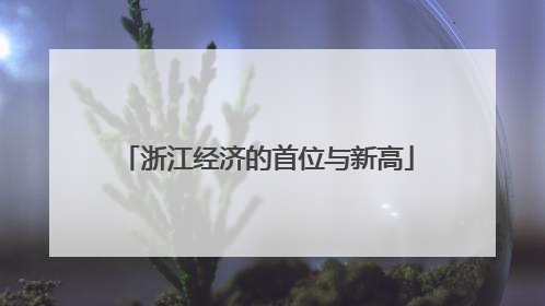 浙江经济的首位与新高