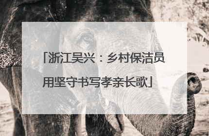浙江吴兴：乡村保洁员用坚守书写孝亲长歌