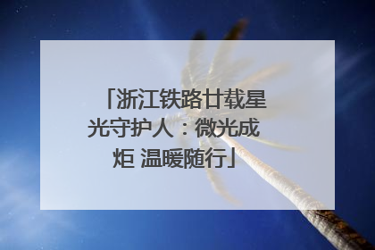 浙江铁路廿载星光守护人：微光成炬 温暖随行