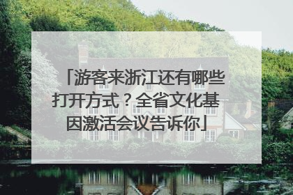 游客来浙江还有哪些打开方式？全省文化基因激活会议告诉你