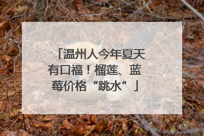温州人今年夏天有口福！榴莲、蓝莓价格“跳水”