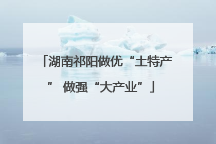 湖南祁阳做优“土特产” 做强“大产业”