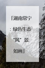 湖南常宁：绿色生态 “风”景如画