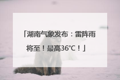 湖南气象发布：雷阵雨将至！最高36℃！