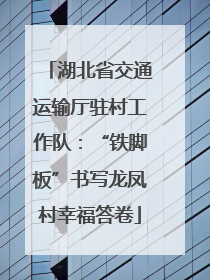 湖北省交通运输厅驻村工作队：“铁脚板”书写龙凤村幸福答卷