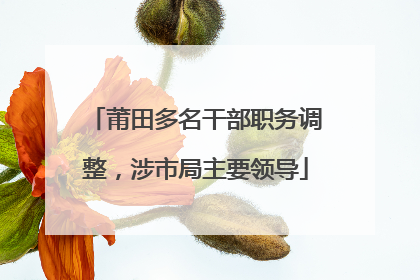 莆田多名干部职务调整，涉市局主要领导