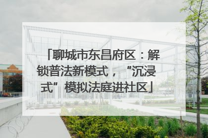 聊城市东昌府区：解锁普法新模式，“沉浸式”模拟法庭进社区