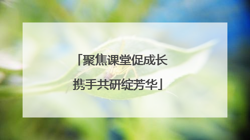 聚焦课堂促成长 携手共研绽芳华