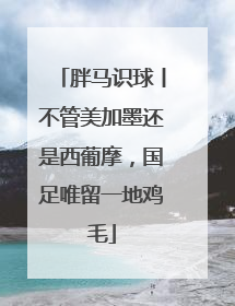 胖马识球丨不管美加墨还是西葡摩，国足唯留一地鸡毛