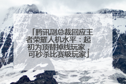 腾讯副总裁回应王者荣耀人机水平：起初为顶替掉线玩家，可秒杀比赛级玩家