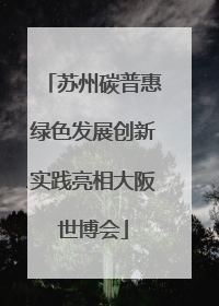 苏州碳普惠绿色发展创新实践亮相大阪世博会