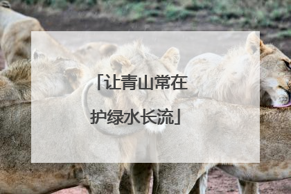 让青山常在 护绿水长流