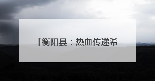衡阳县：热血传递希望 爱心点亮生命