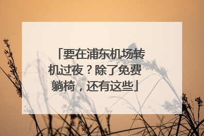 要在浦东机场转机过夜？除了免费躺椅，还有这些