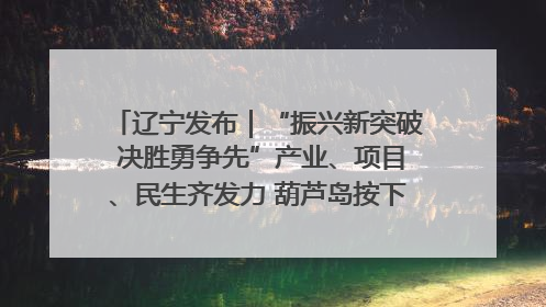 辽宁发布｜“振兴新突破 决胜勇争先”产业、项目、民生齐发力 葫芦岛按下决胜之年“加速键”