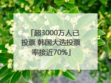 超3000万人已投票 韩国大选投票率接近70%