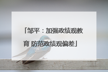 邹平：加强政绩观教育 防范政绩观偏差