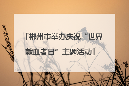 郴州市举办庆祝“世界献血者日”主题活动