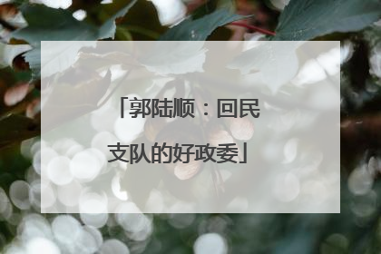 郭陆顺：回民支队的好政委