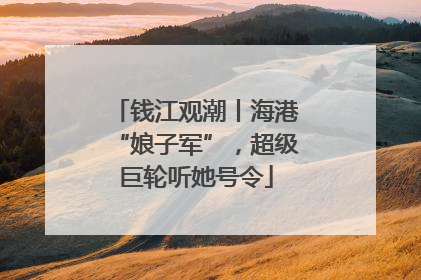 钱江观潮丨海港“娘子军”，超级巨轮听她号令