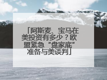 阿斯麦、宝马在美投资有多少？欧盟紧急“盘家底”准备与美谈判