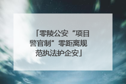 零陵公安“项目警官制”零距离规范执法护企安