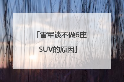 雷军谈不做6座SUV的原因