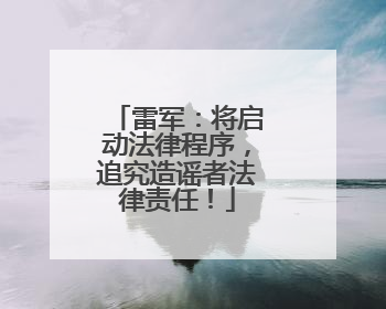 雷军：将启动法律程序，追究造谣者法律责任！