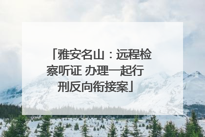 雅安名山：远程检察听证 办理一起行刑反向衔接案