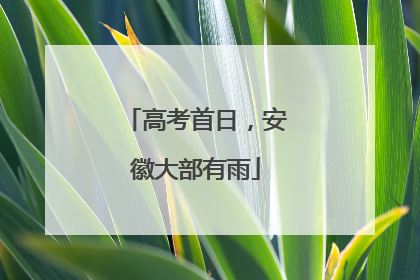 高考首日，安徽大部有雨